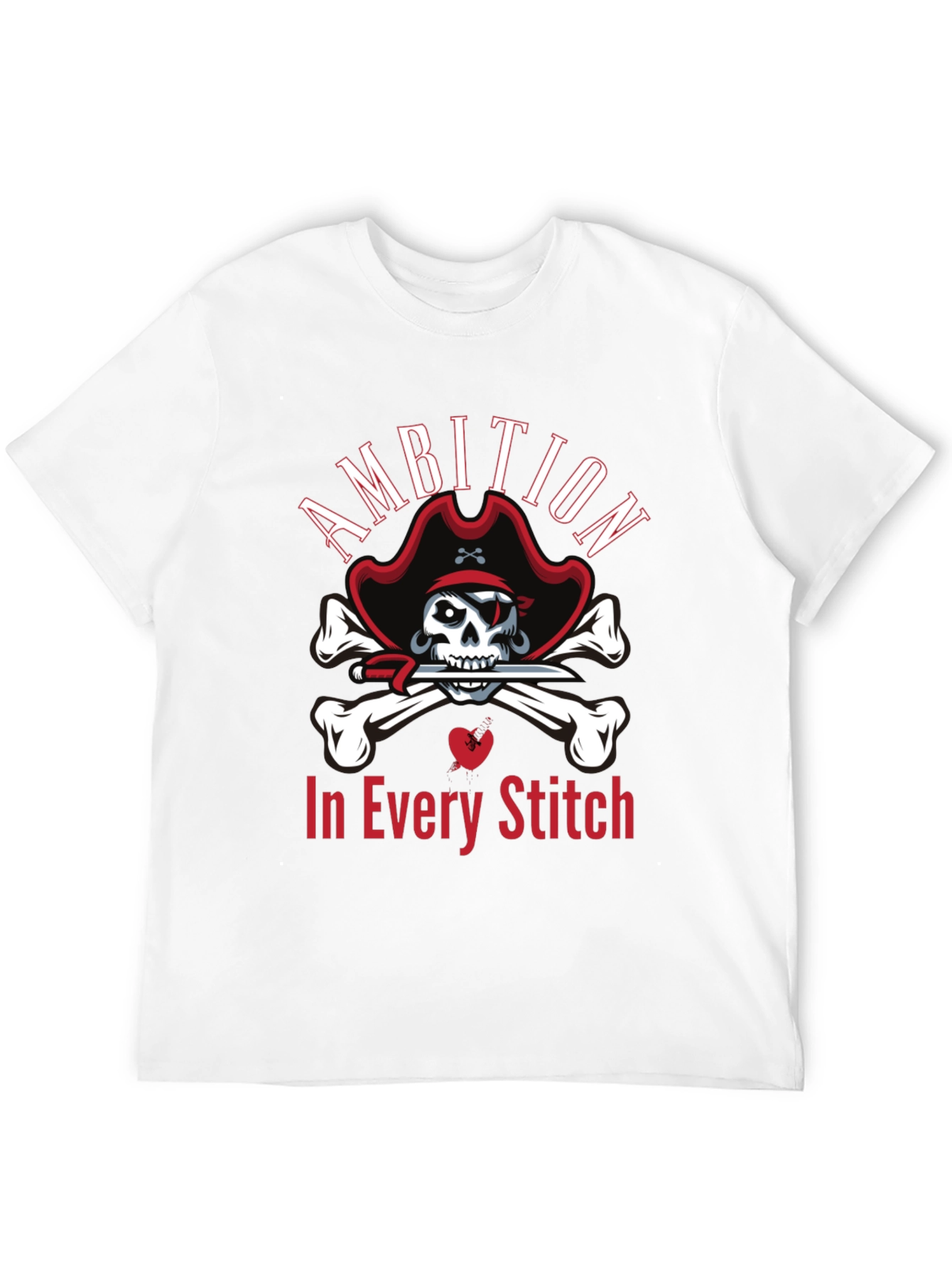 Ambition in Every Stitch Pirate Skull T-Shirt