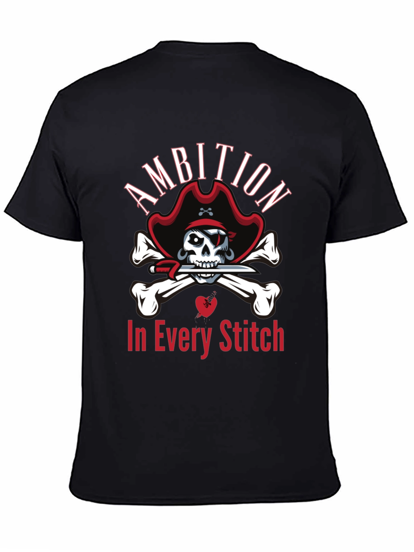 Ambition in Every Stitch Pirate Skull T-Shirt