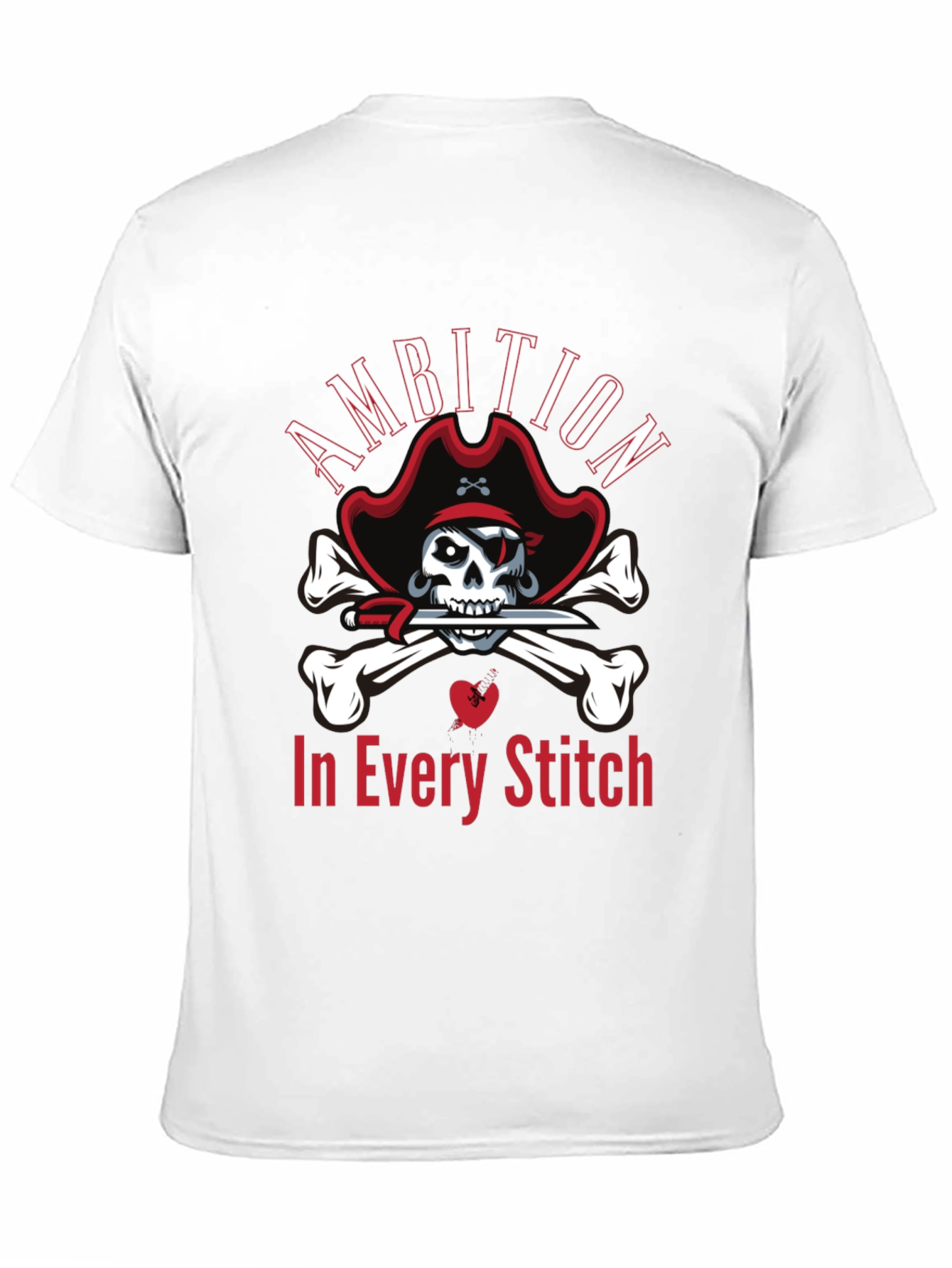 Ambition in Every Stitch Pirate Skull T-Shirt