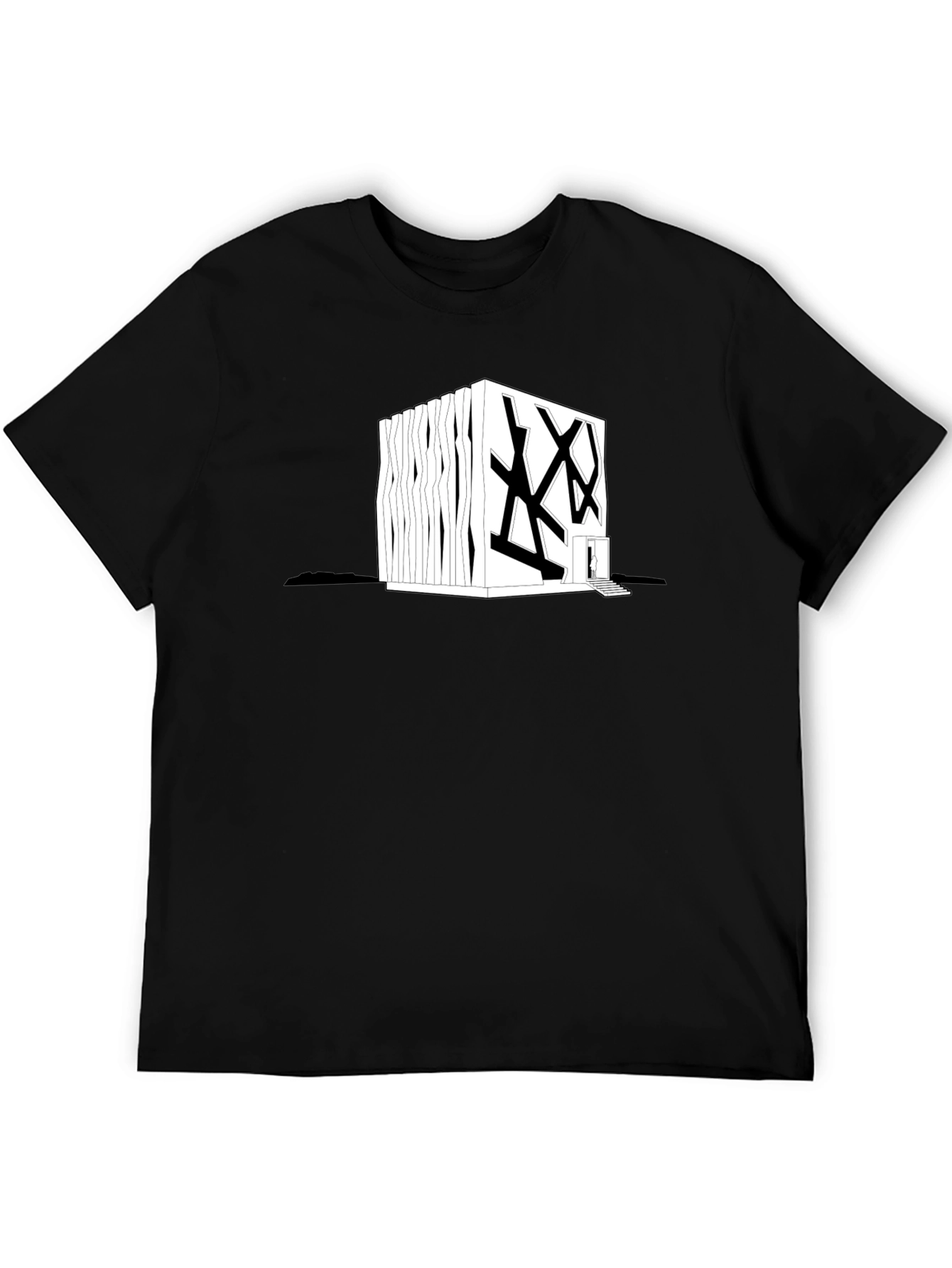Modern Architecture Graphic Tee - Black Cotton Shirt