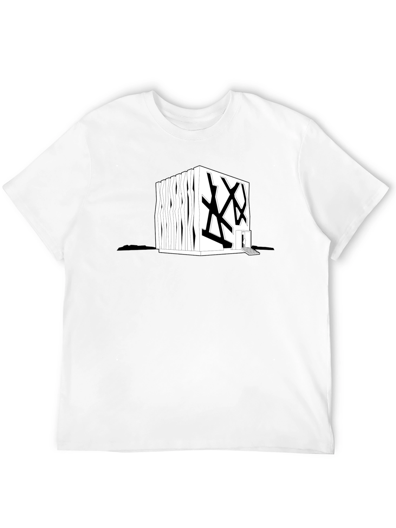 Modern Architecture Graphic Tee - Black Cotton Shirt