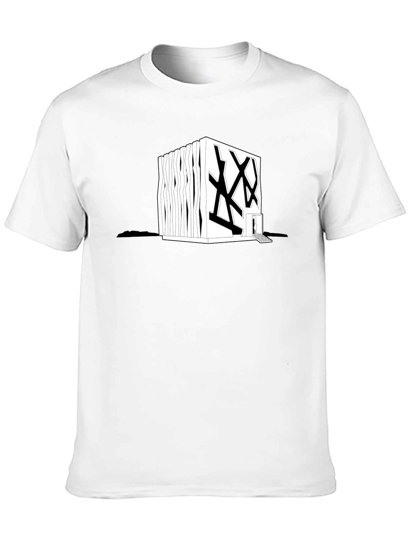 Modern Architecture Graphic Tee - Black Cotton Shirt