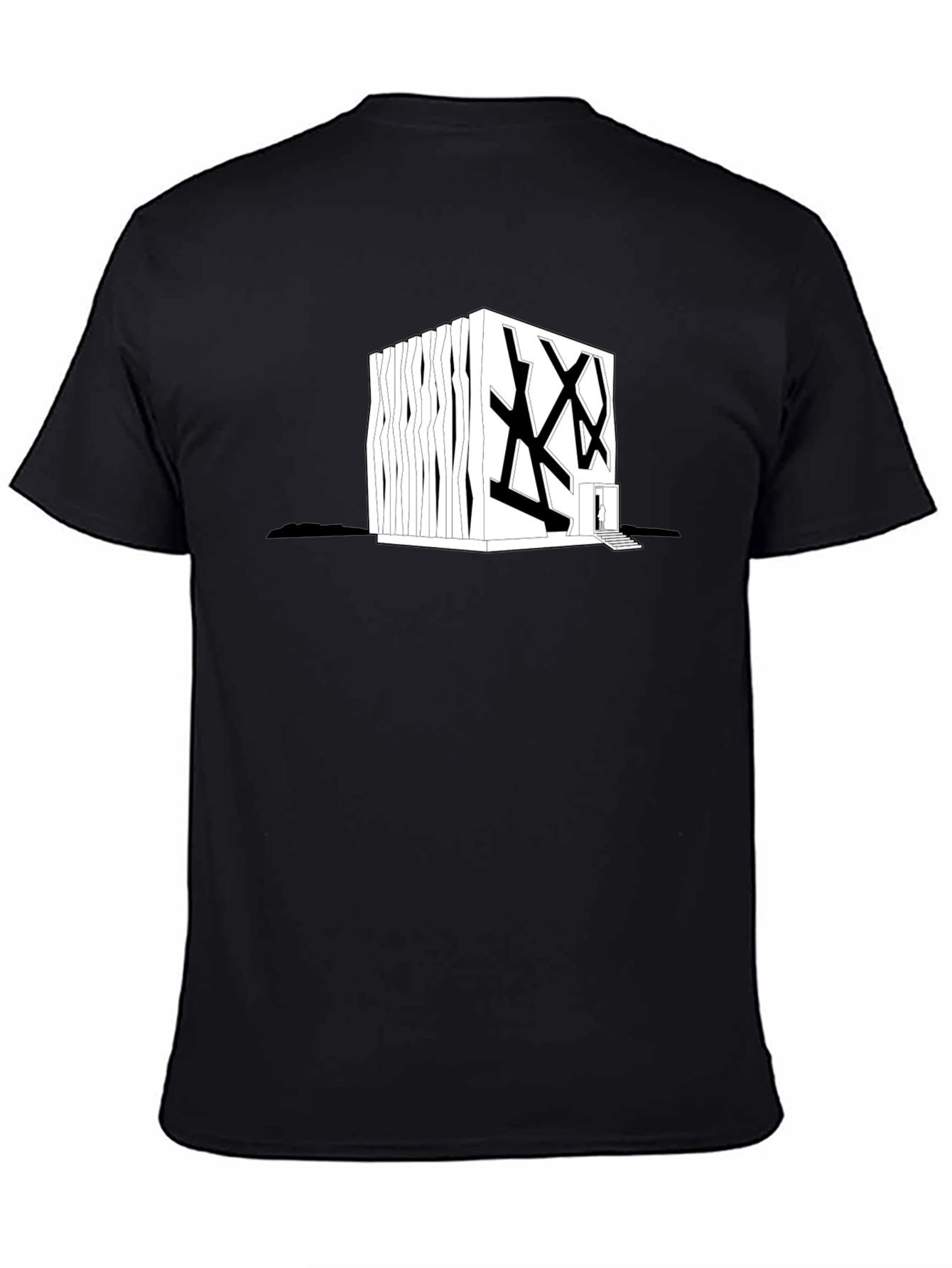 Modern Architecture Graphic Tee - Black Cotton Shirt