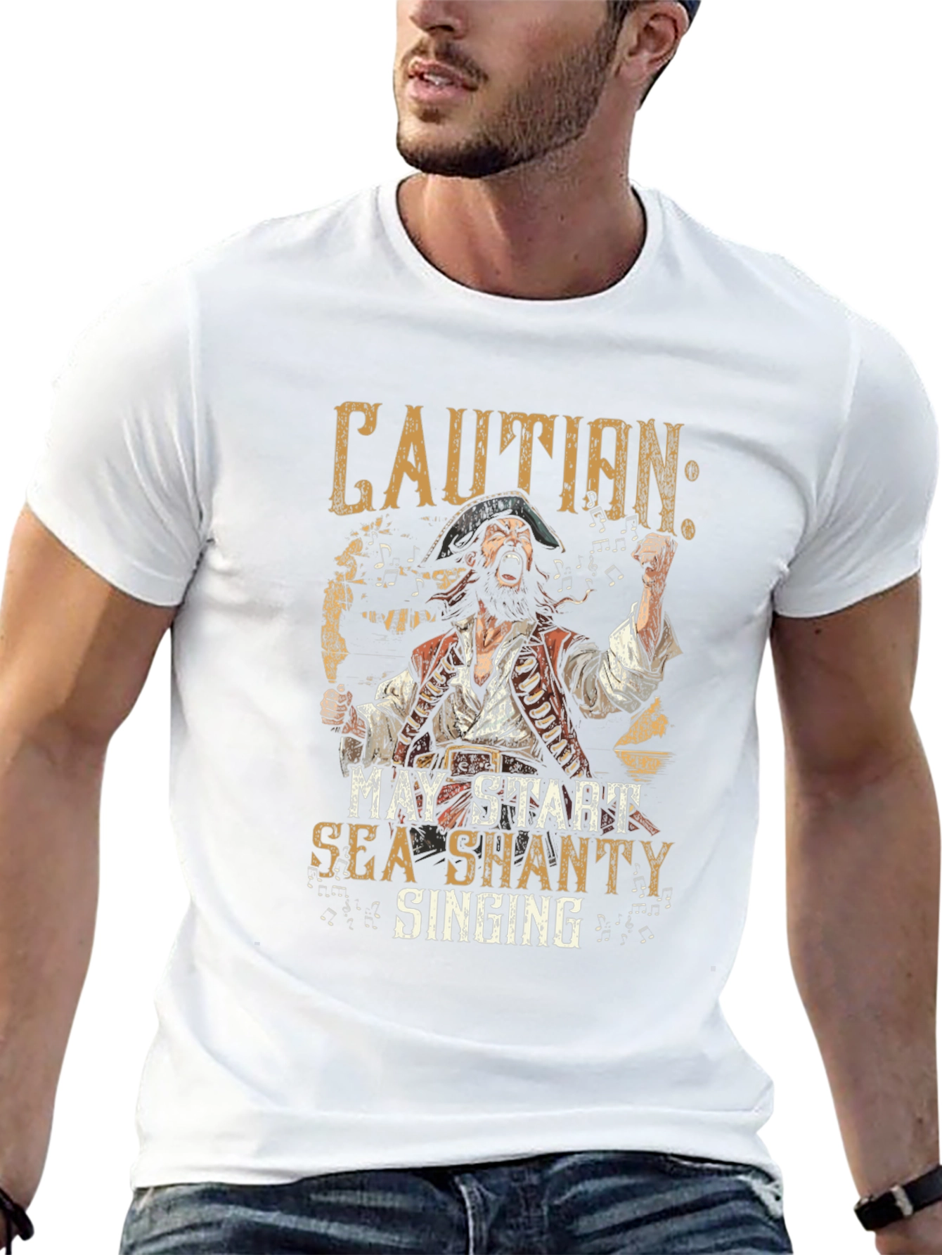 Caution: Sea Shanty Singing Pirate T-Shirt