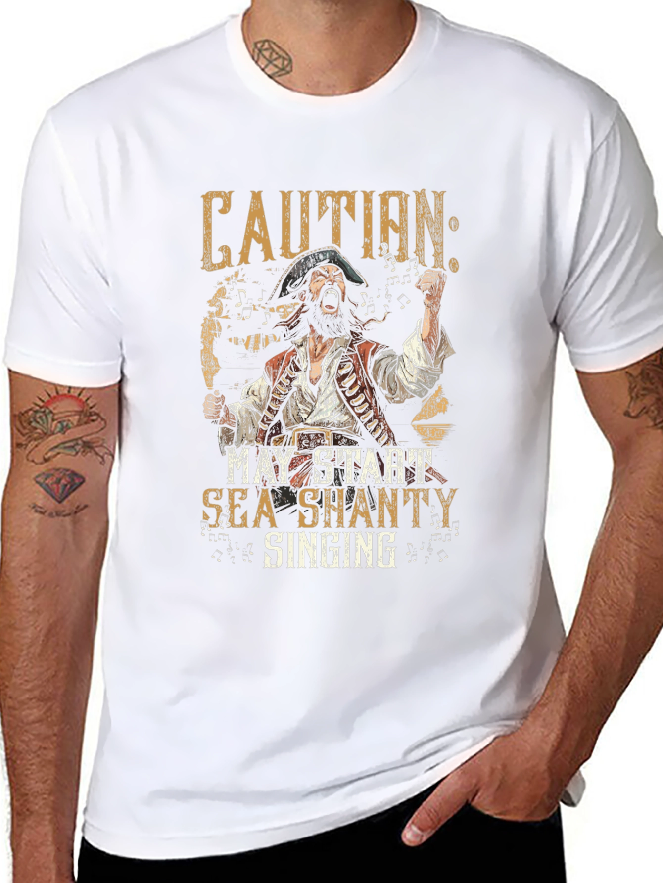 Caution: Sea Shanty Singing Pirate T-Shirt