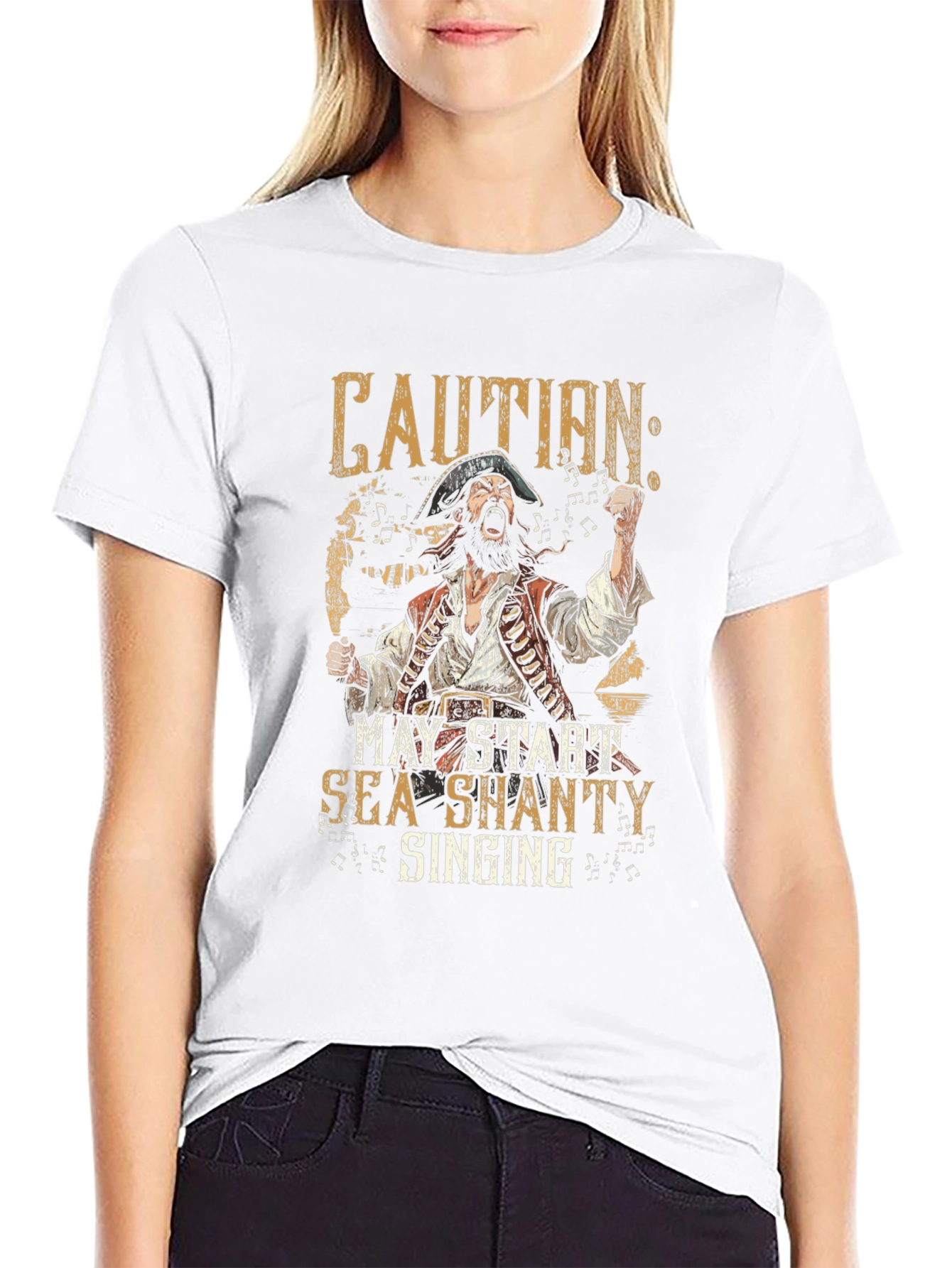 Caution: Sea Shanty Singing Pirate T-Shirt