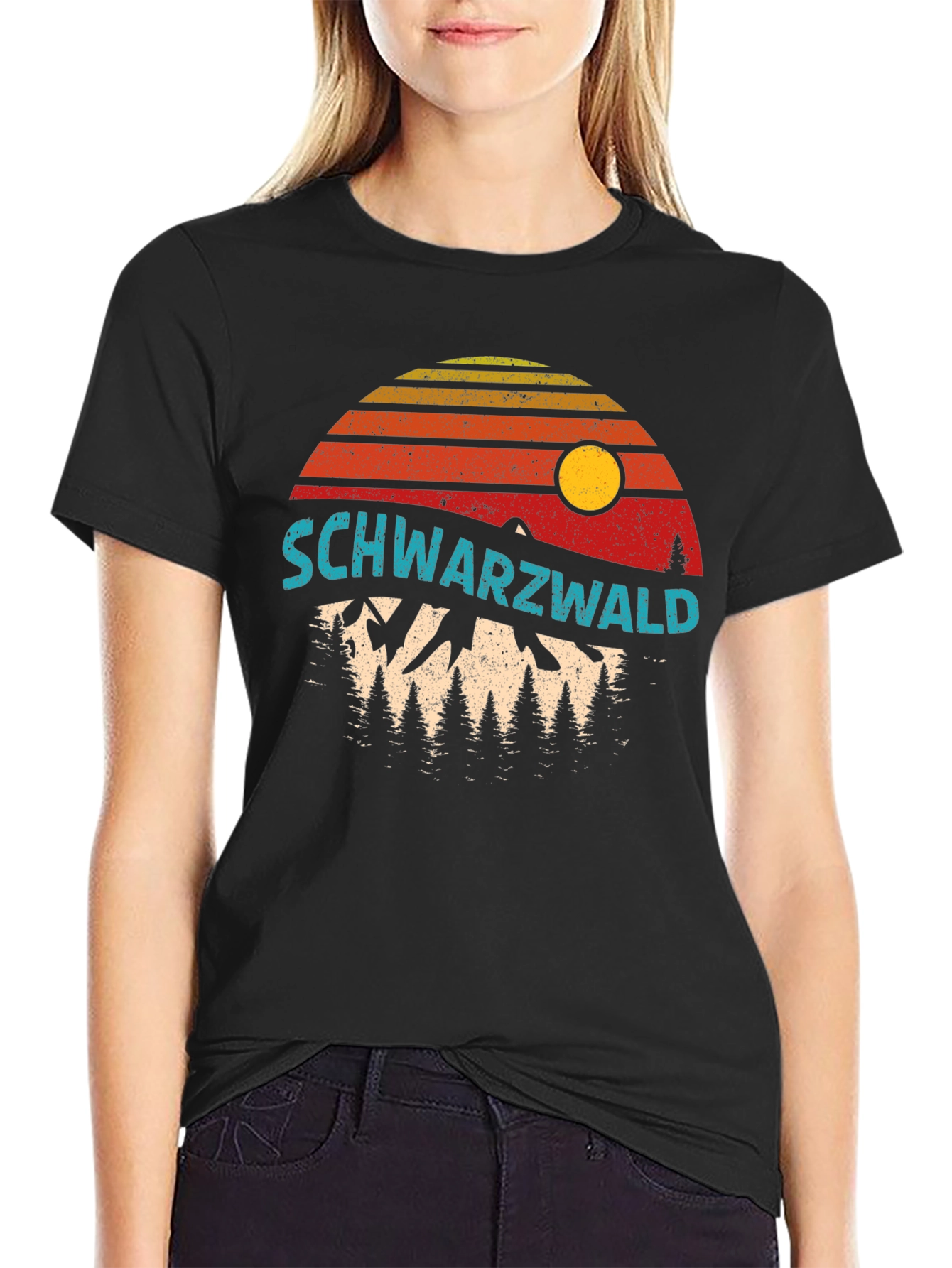 Schwarzwald Germany Retro Sunset T-Shirt