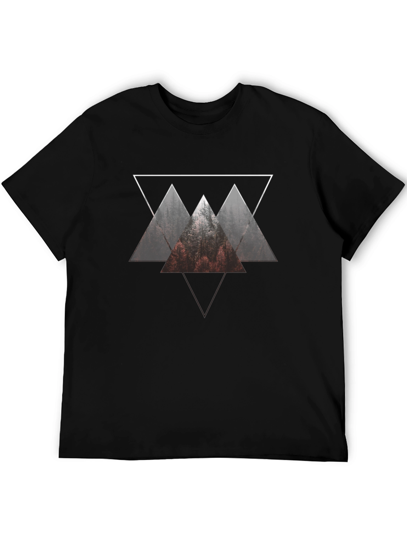 Geometric Mountain T-Shirt - Black