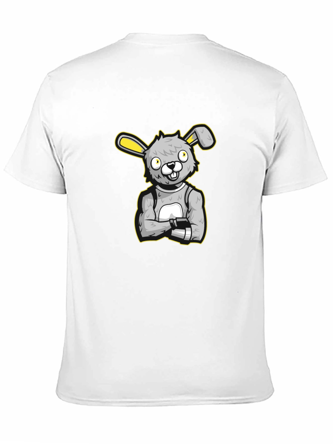 Cartoon Bunny Graphic Black T-Shirt