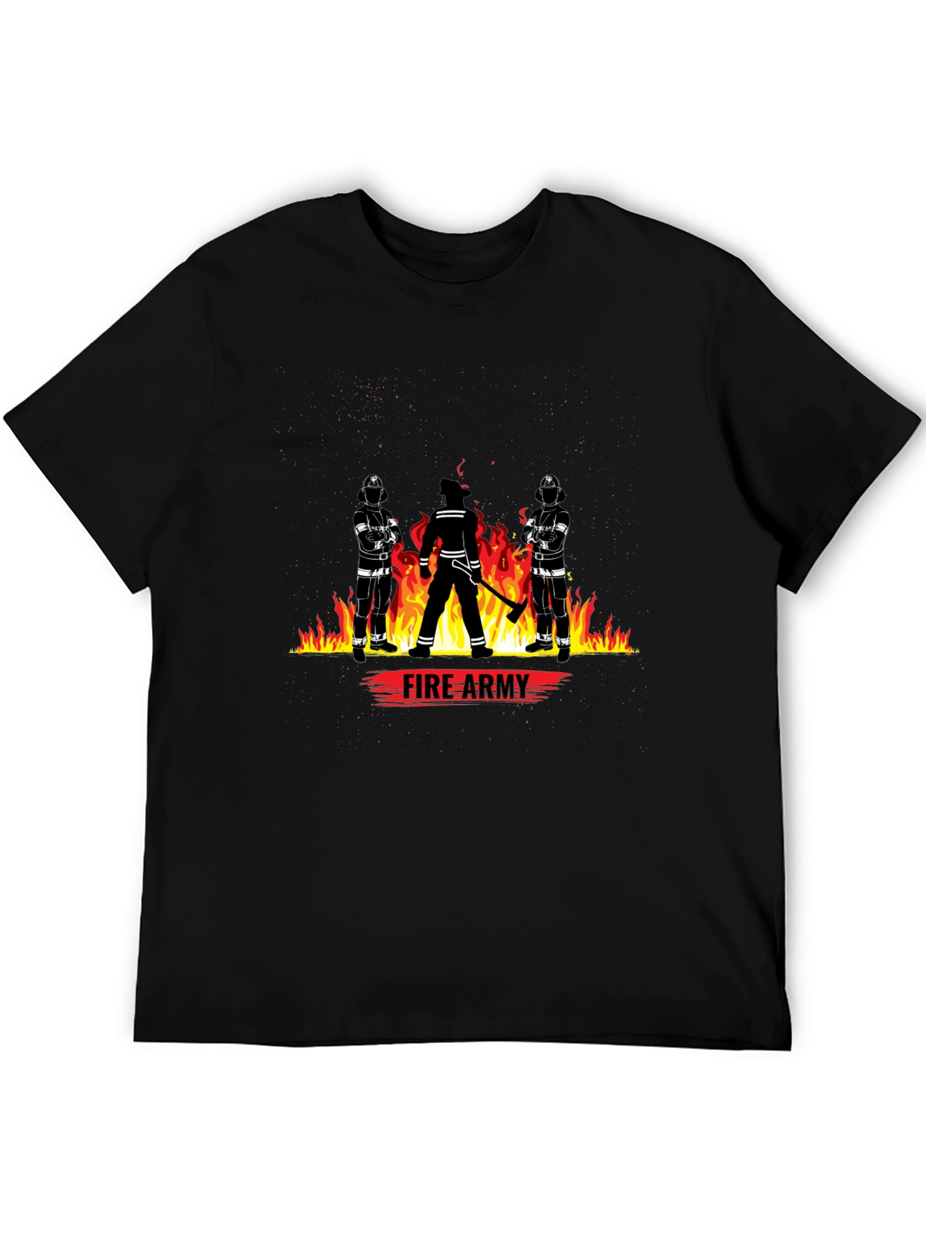 Fire Army Graphic Tee - Black Cotton T-Shirt