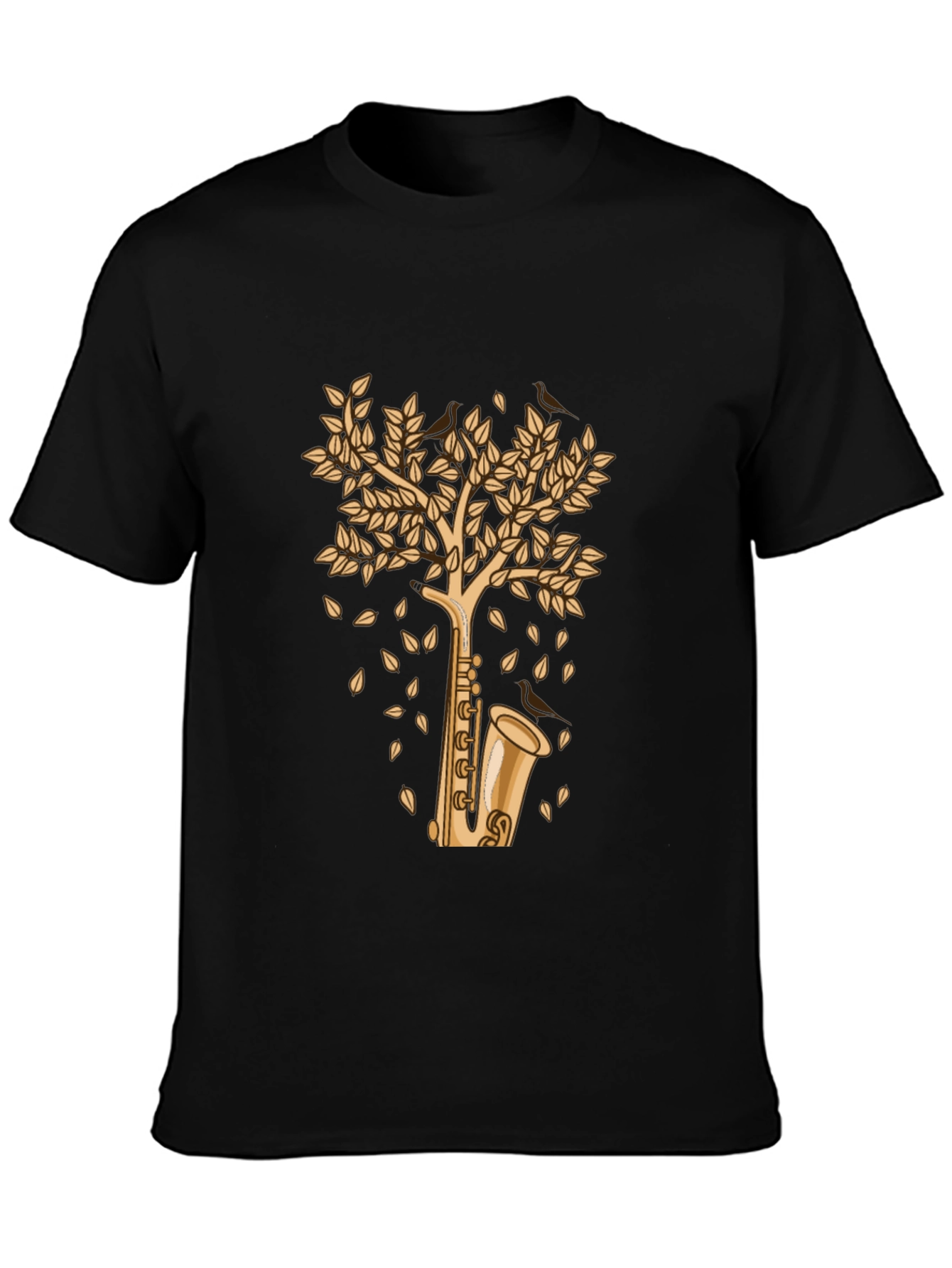 Saxophone Tree Graphic Tee - Stylish Musician T-Shirt