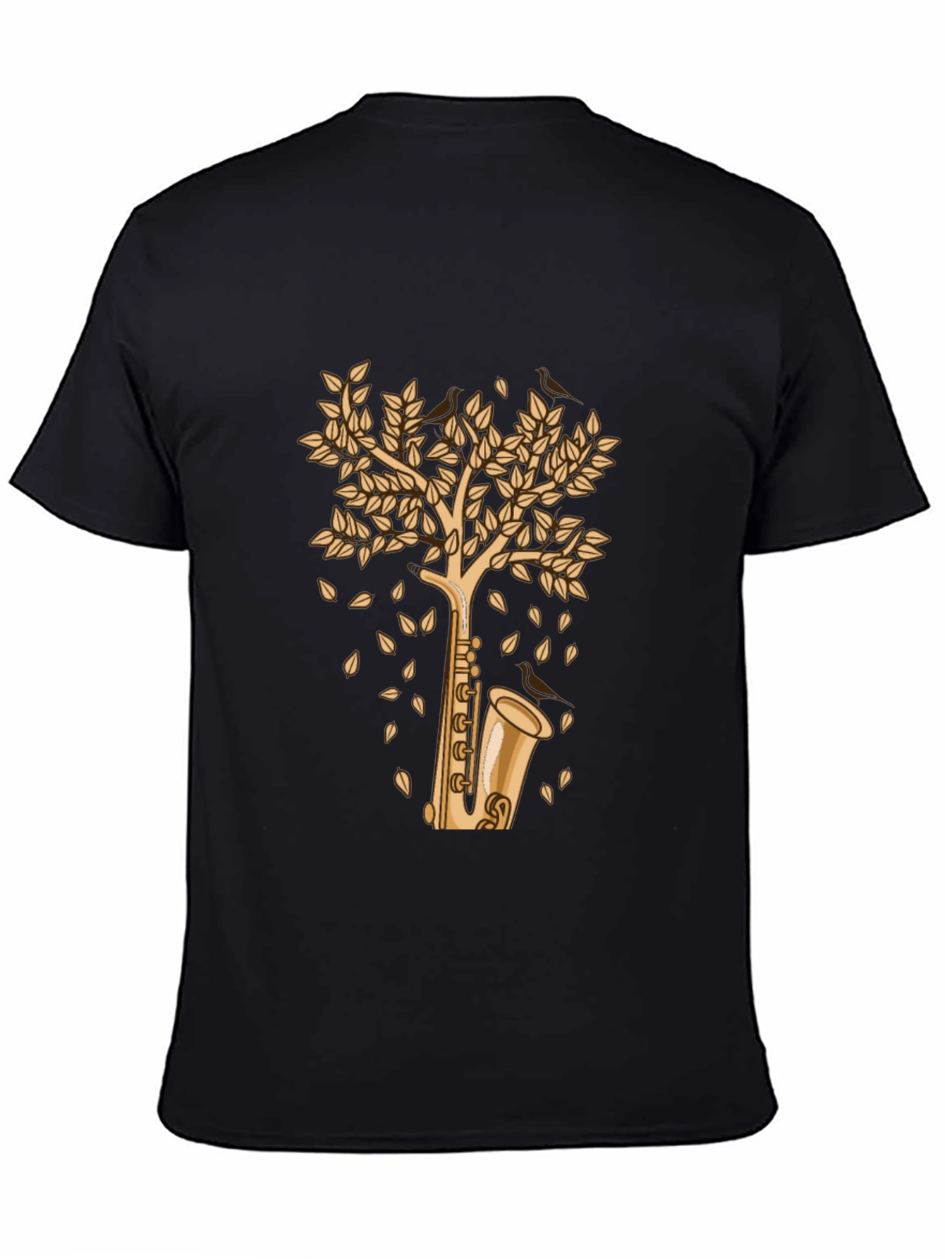 Saxophone Tree Graphic Tee - Stylish Musician T-Shirt
