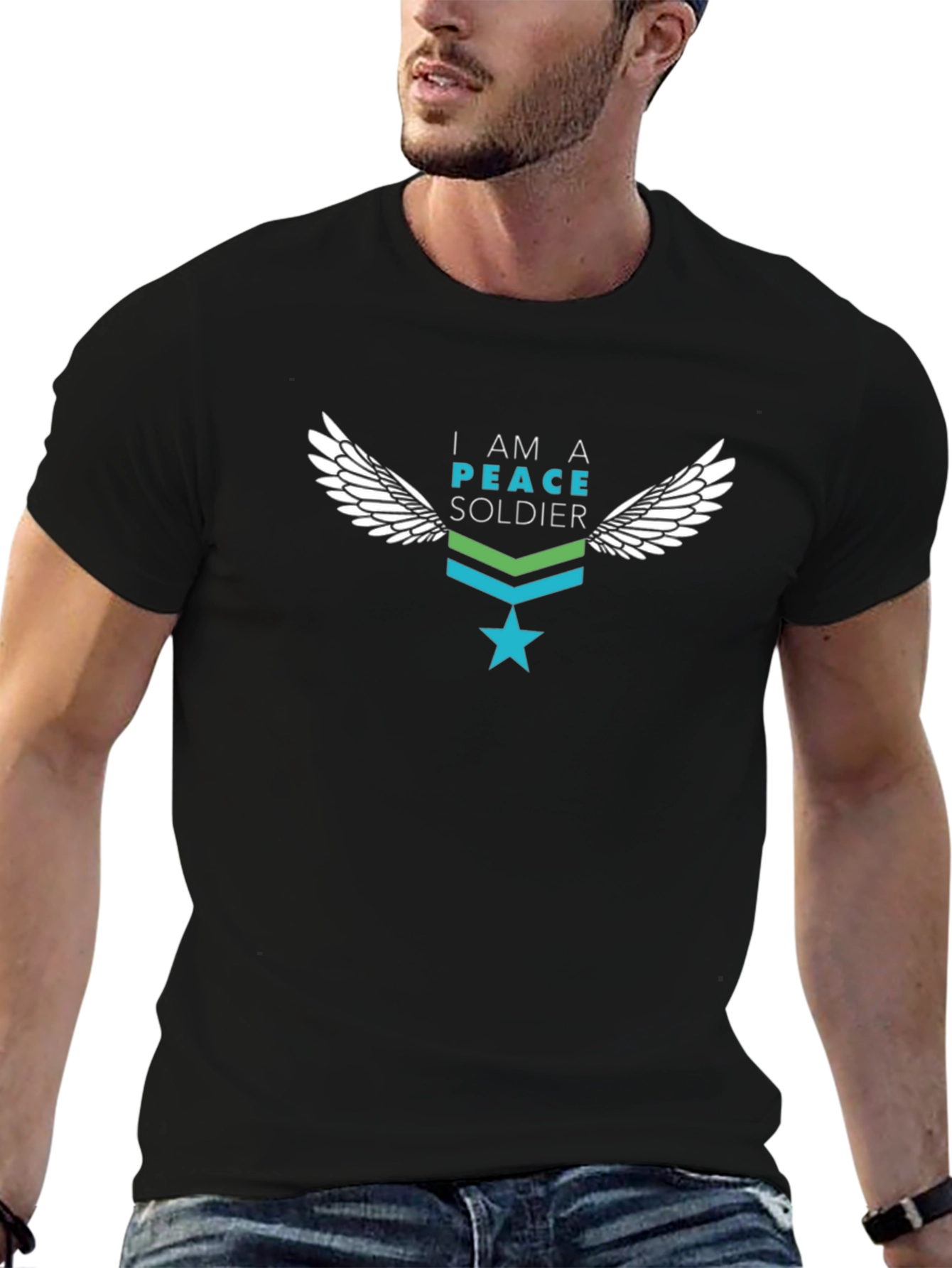 Peace Soldier Graphic T-Shirt - Black