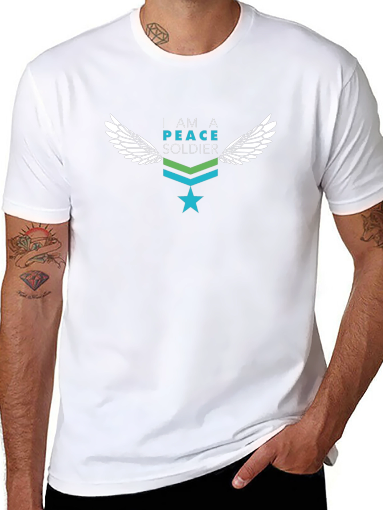Peace Soldier Graphic T-Shirt - Black