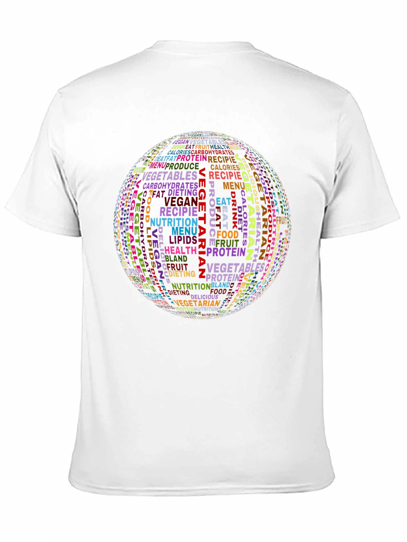 Vegetarian Word Cloud Graphic Tee - Black