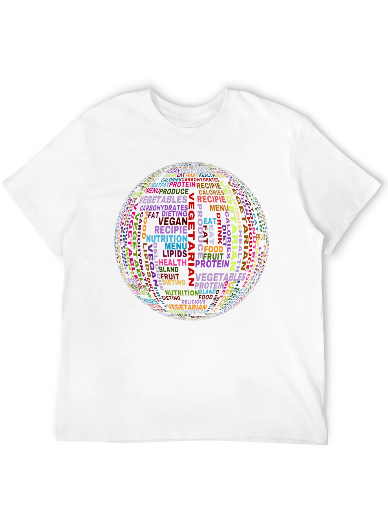 Vegetarian Word Cloud Graphic Tee - Black