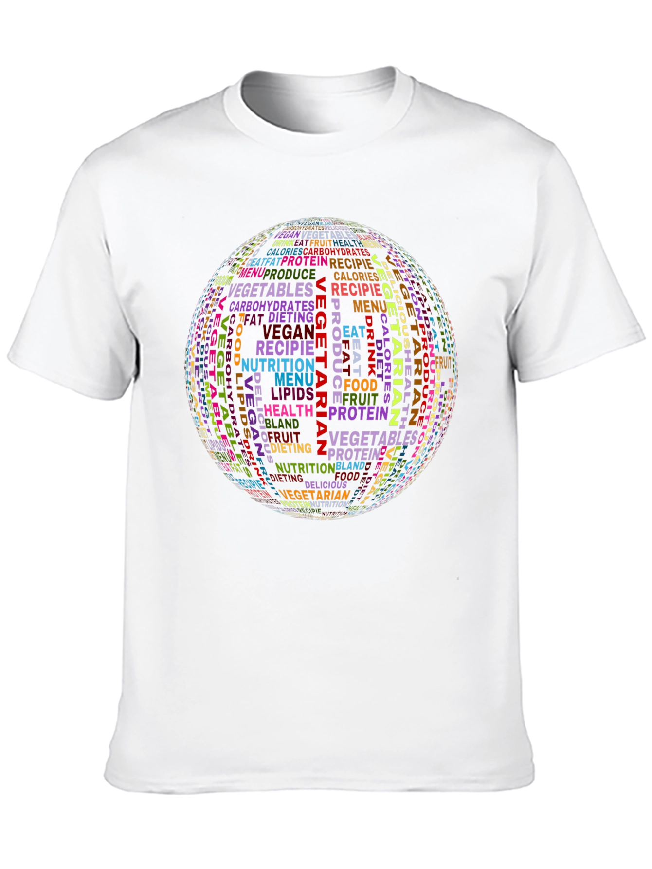 Vegetarian Word Cloud Graphic Tee - Black