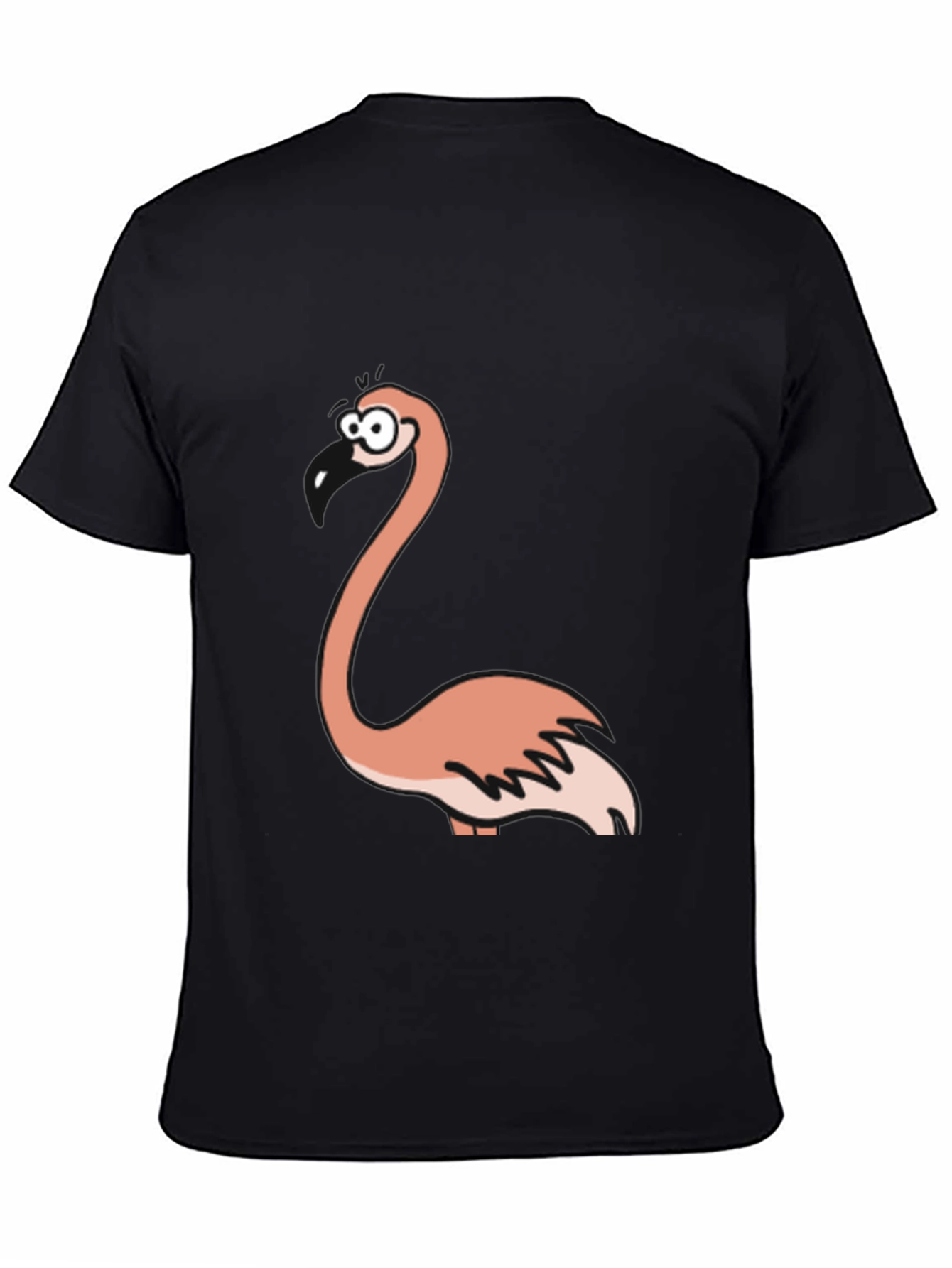 Funny Flamingo Graphic Black T-Shirt