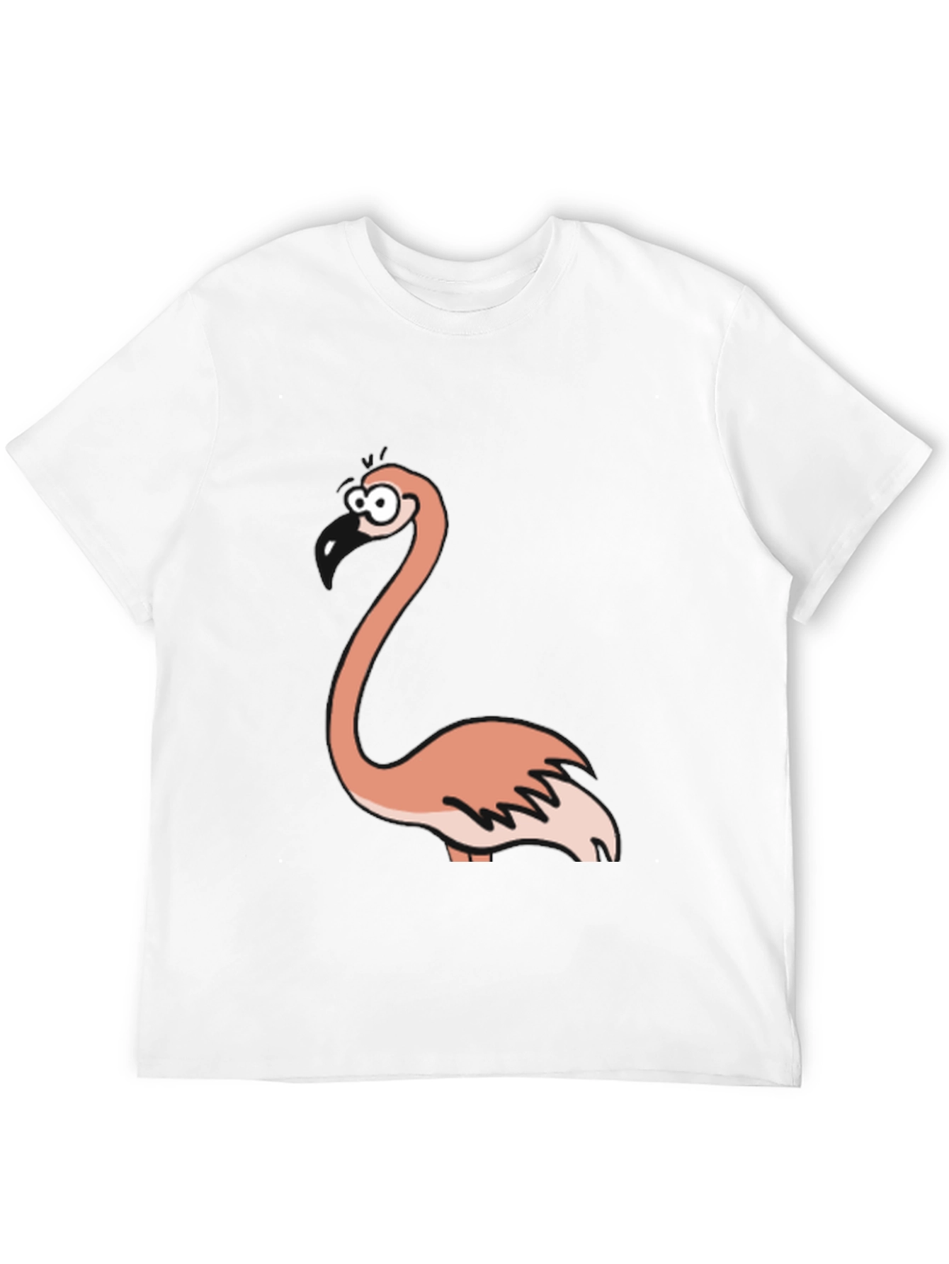 Funny Flamingo Graphic Black T-Shirt