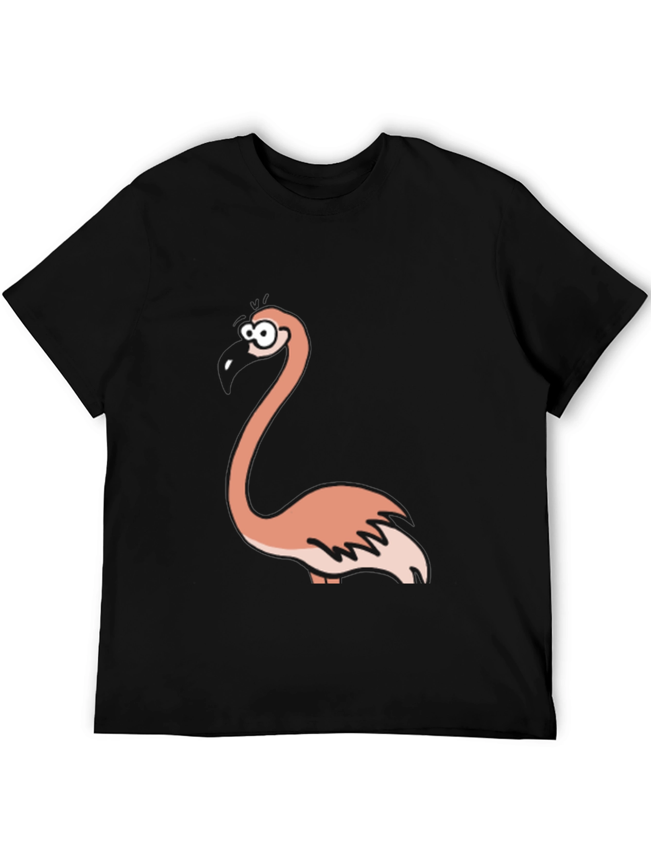Funny Flamingo Graphic Black T-Shirt