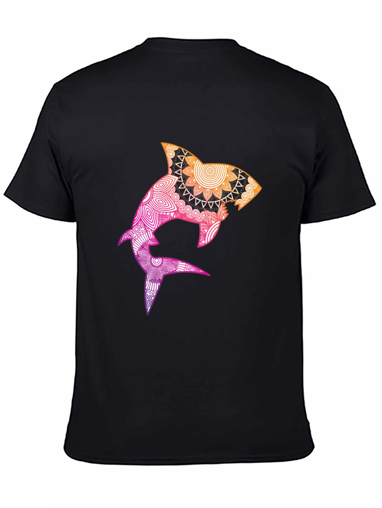 Mandala Shark Graphic Black T-Shirt