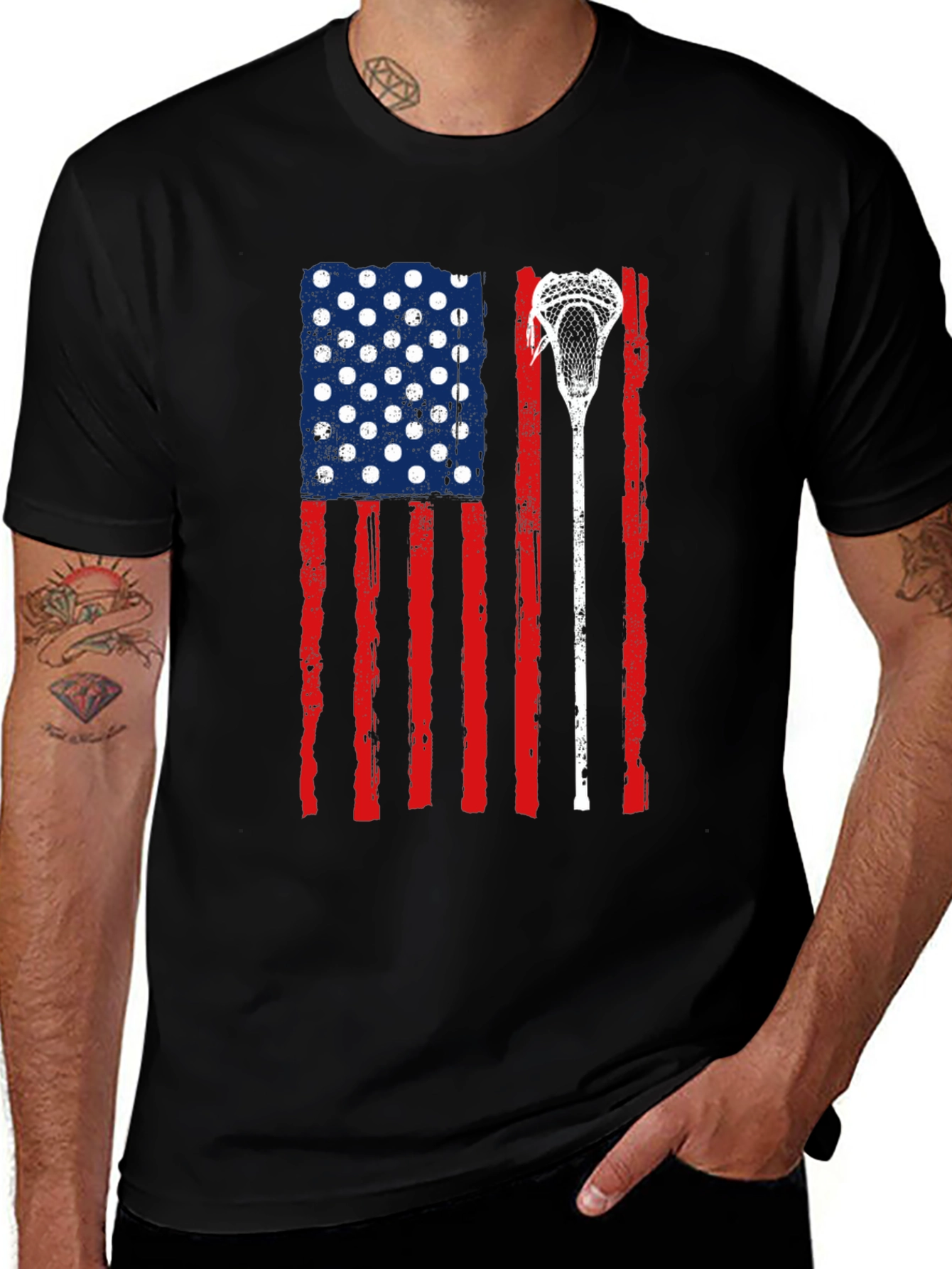 USA Flag Lacrosse T-Shirt
