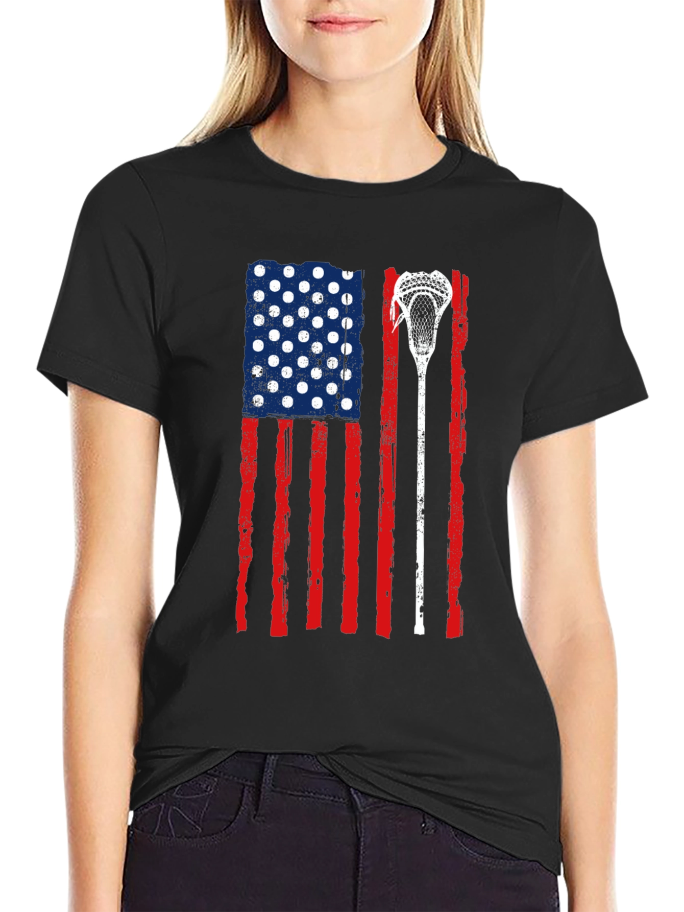 USA Flag Lacrosse T-Shirt