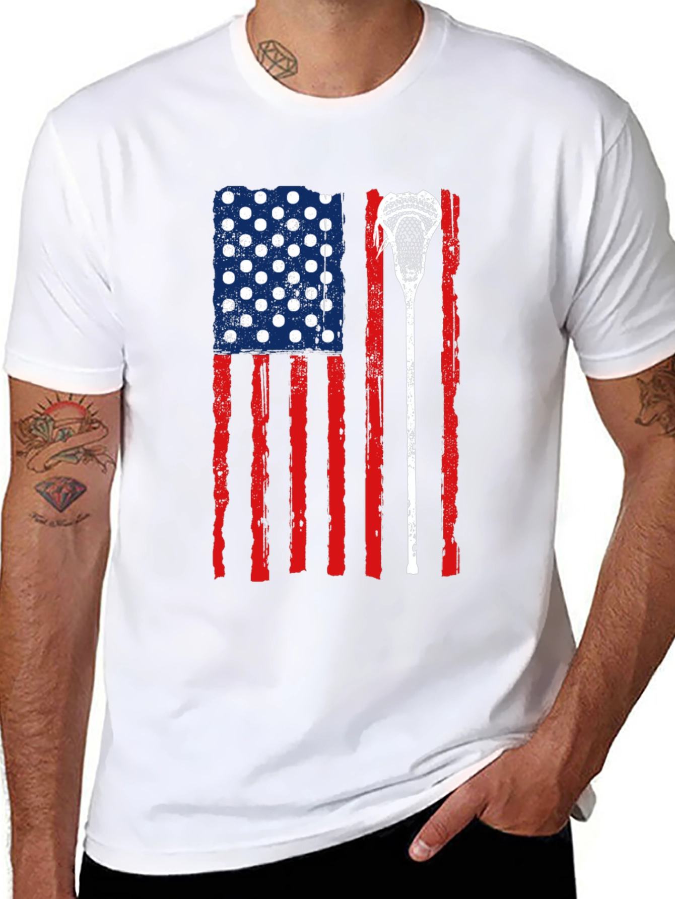USA Flag Lacrosse T-Shirt