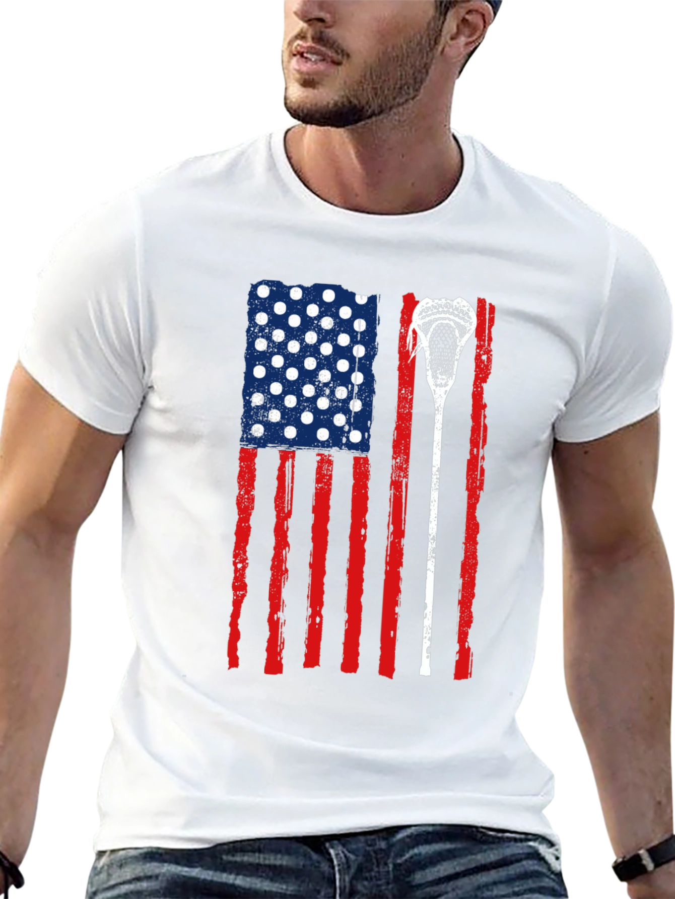 USA Flag Lacrosse T-Shirt