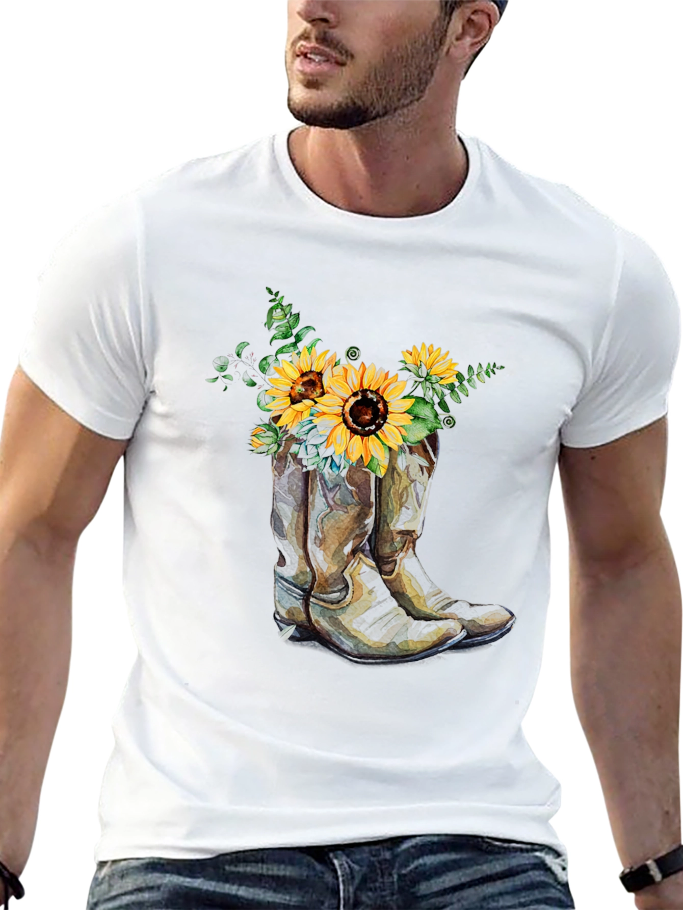 Sunflower Cowboy Boots Graphic Tee