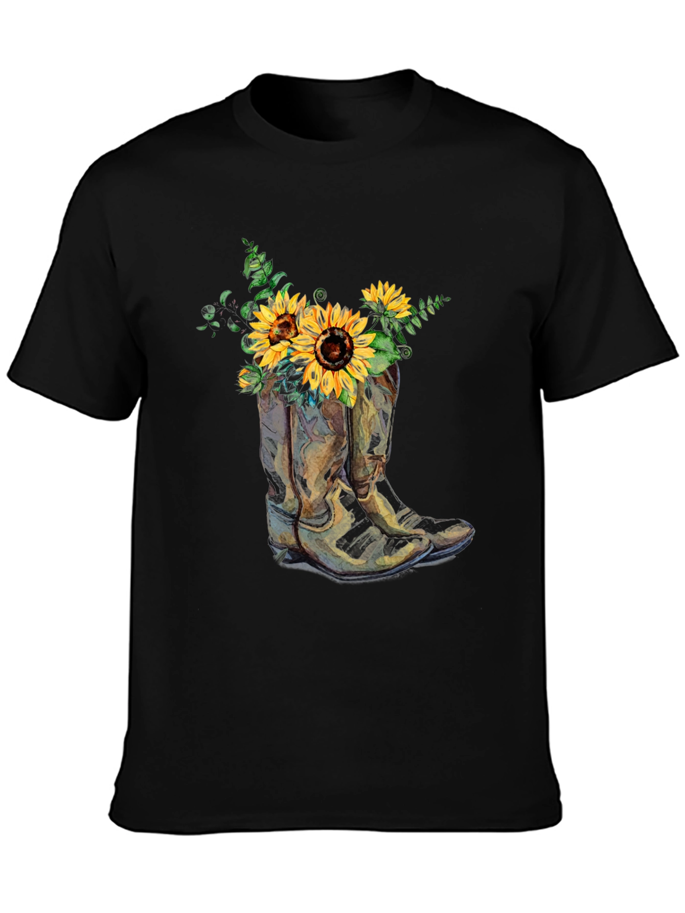 Sunflower Cowboy Boots Graphic Tee