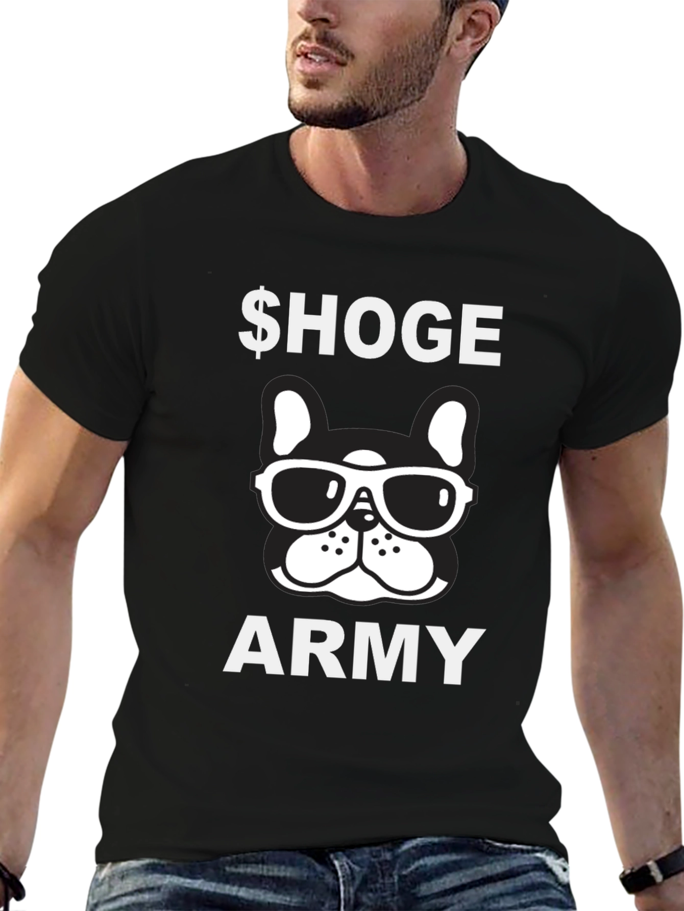 Hoge Army Bulldog Graphic Tee - Black Cotton Shirt