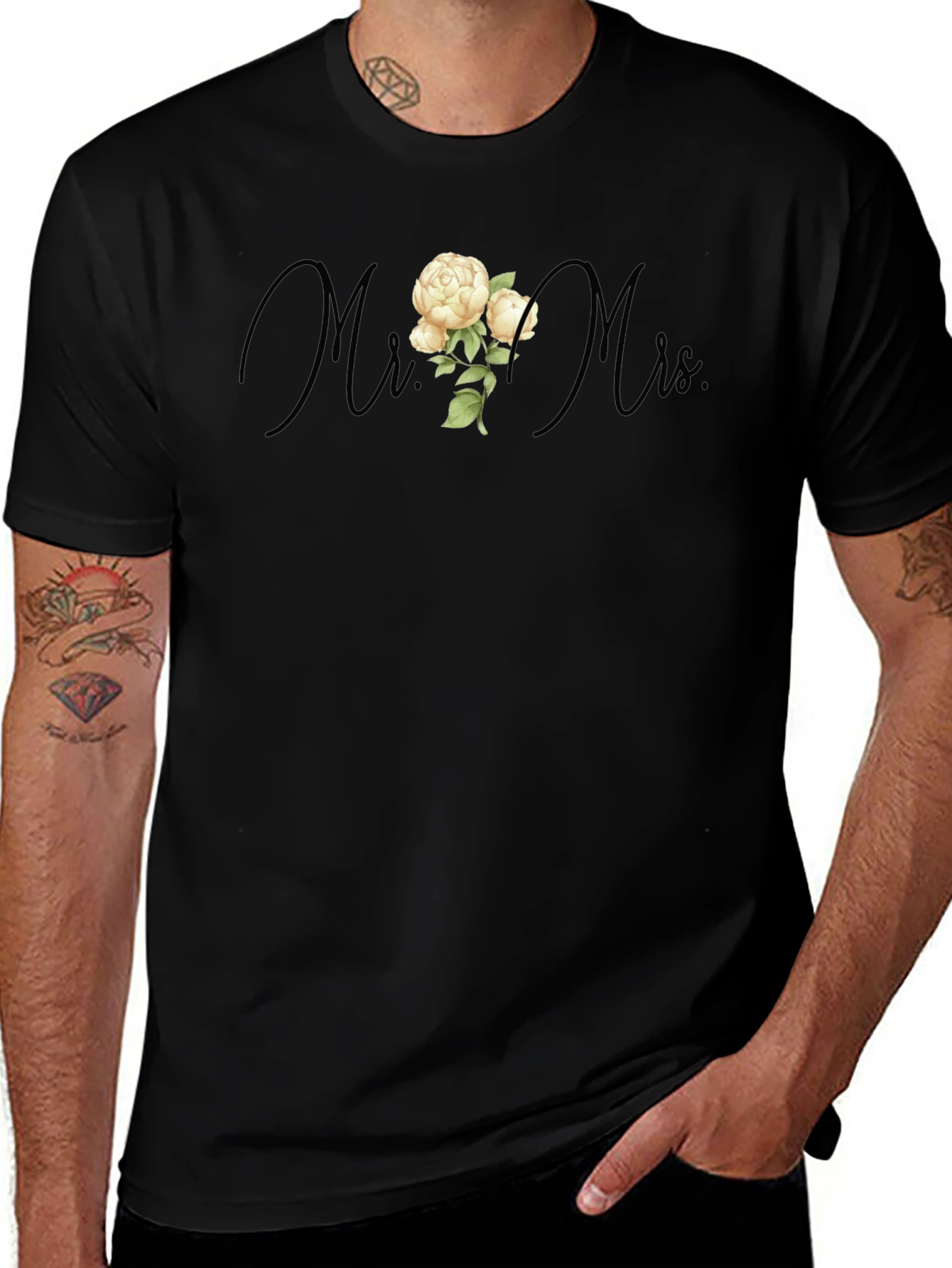 Mr. and Mrs. Floral Graphic T-Shirt