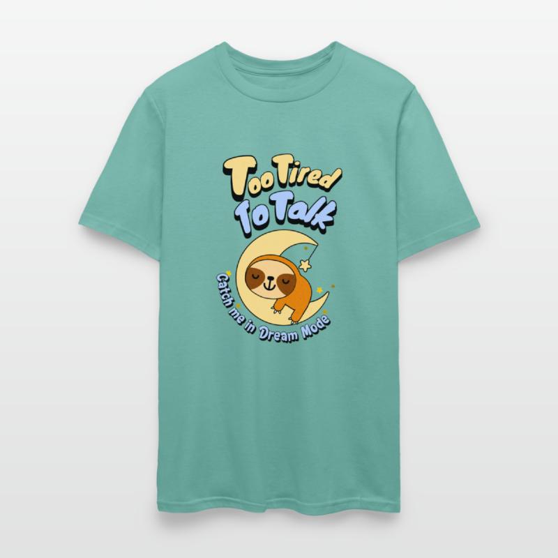 Too Tired To Talk Sloth on Moon T-Shirt