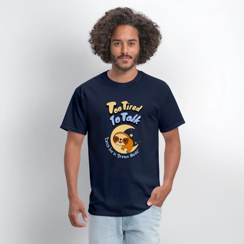 Too Tired To Talk Sloth on Moon T-Shirt