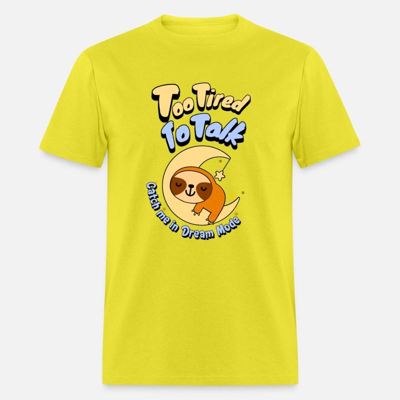 Too Tired To Talk Sloth on Moon T-Shirt
