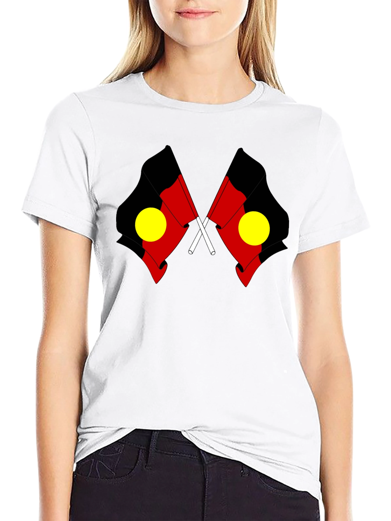Aboriginal Flag Black T-Shirt