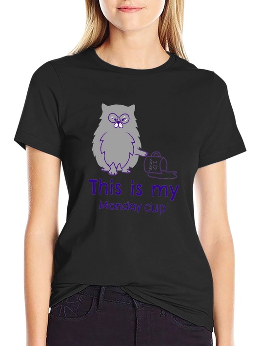 Funny Cat Monday Cup T-Shirt