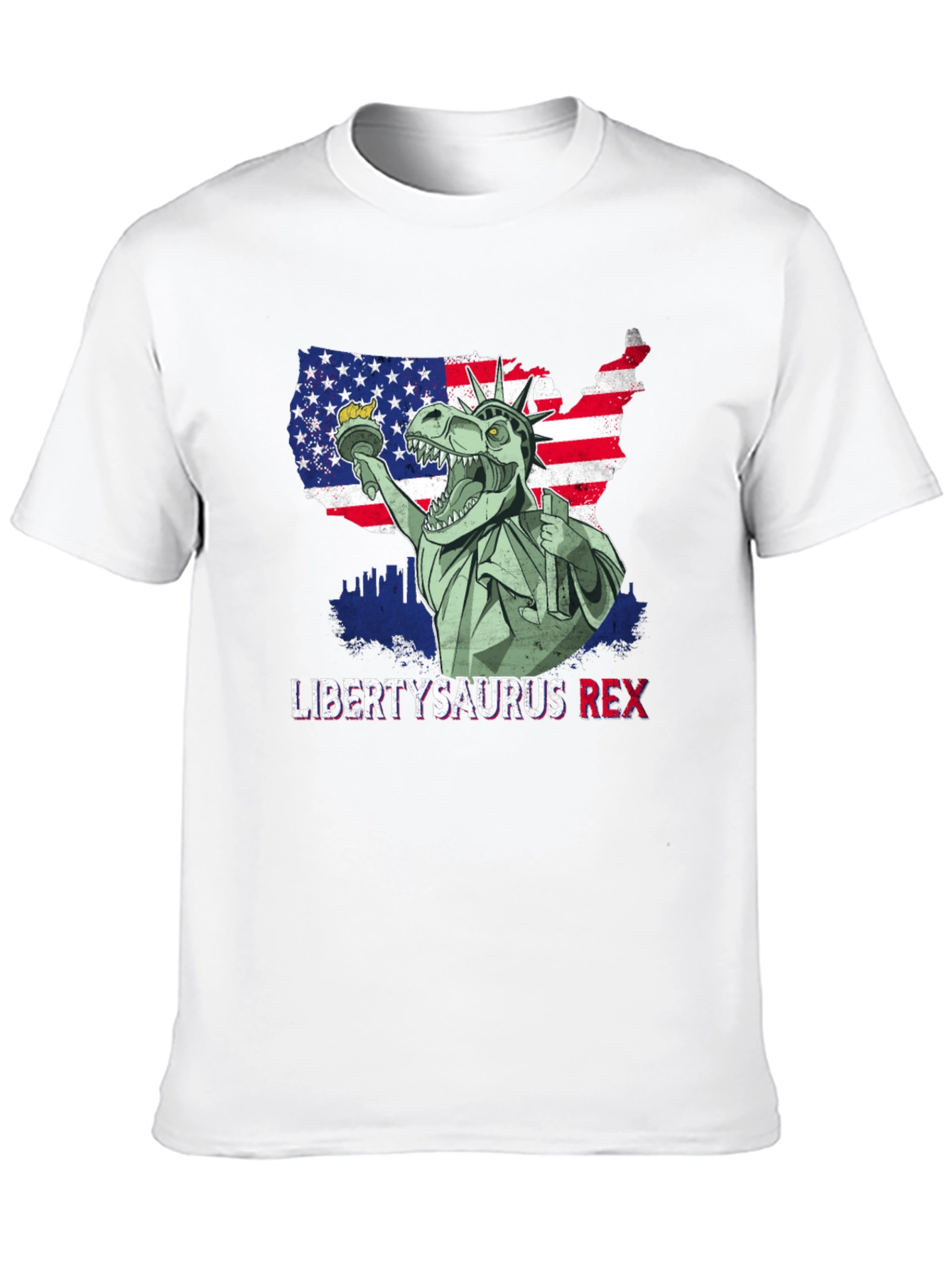 Liberty T-Rex T-Shirt: Patriotic Dinosaur USA Pride