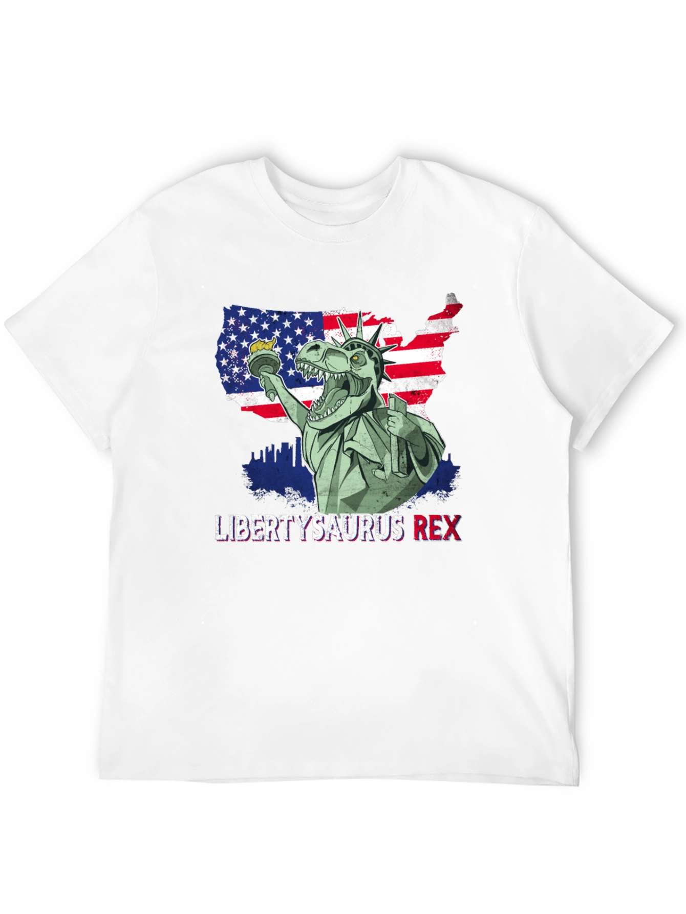 Liberty T-Rex T-Shirt: Patriotic Dinosaur USA Pride