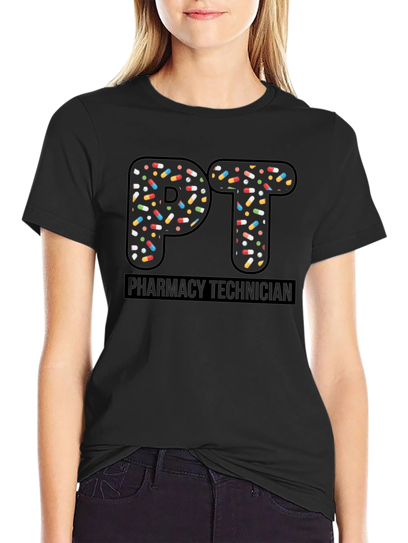 Pharmacy Technician PT Pill Design T-Shirt