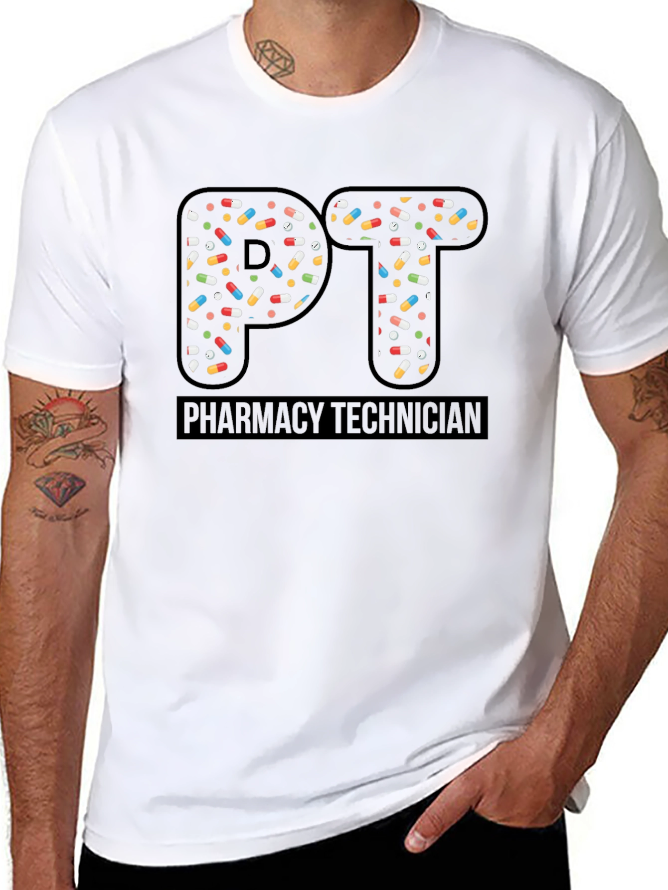 Pharmacy Technician PT Pill Design T-Shirt