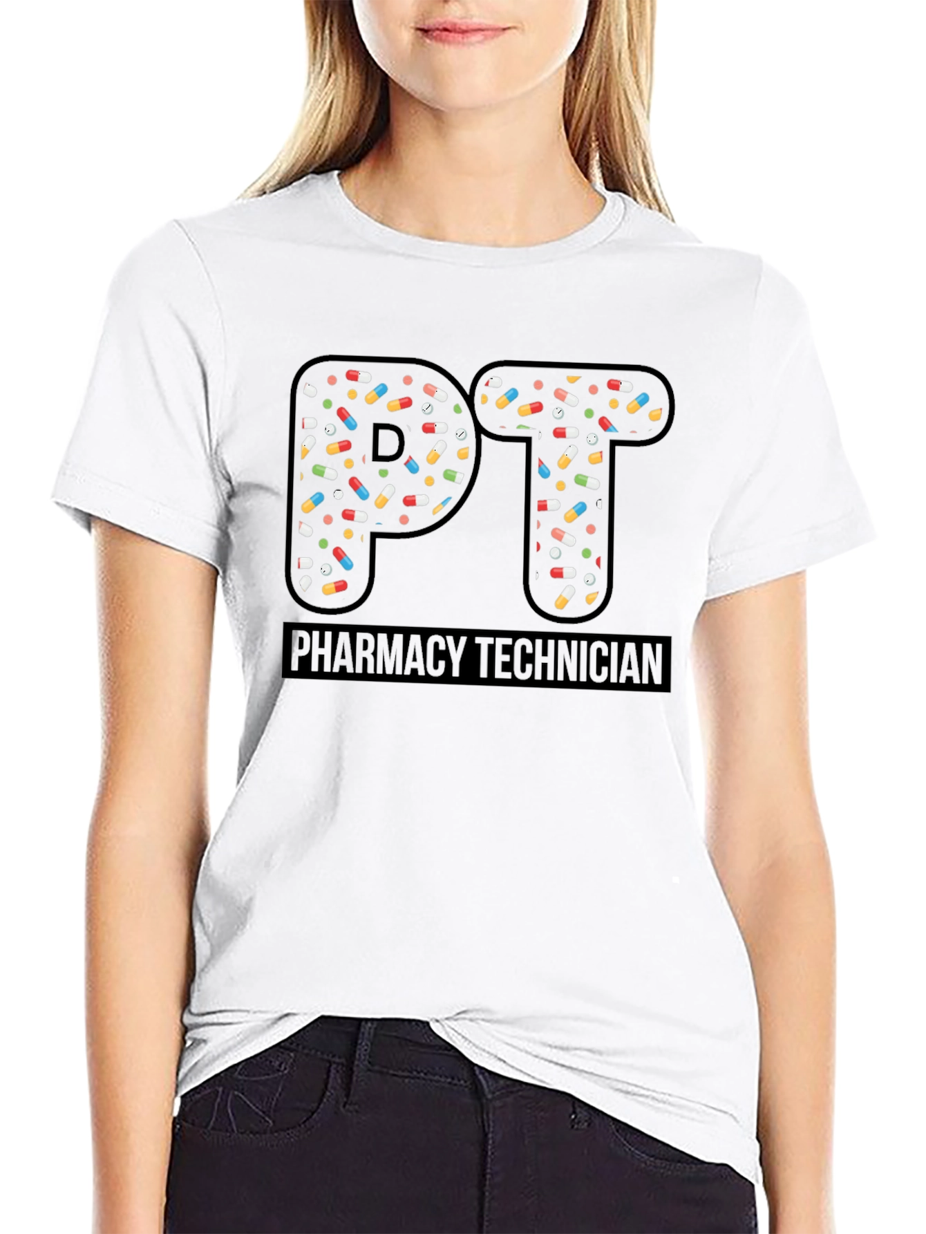 Pharmacy Technician PT Pill Design T-Shirt