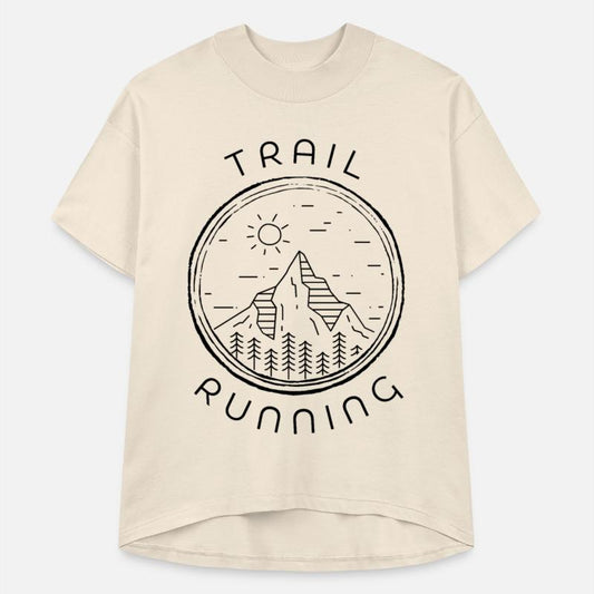 Trail running mountains man and woman