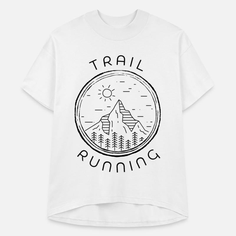Trail running mountains man and woman