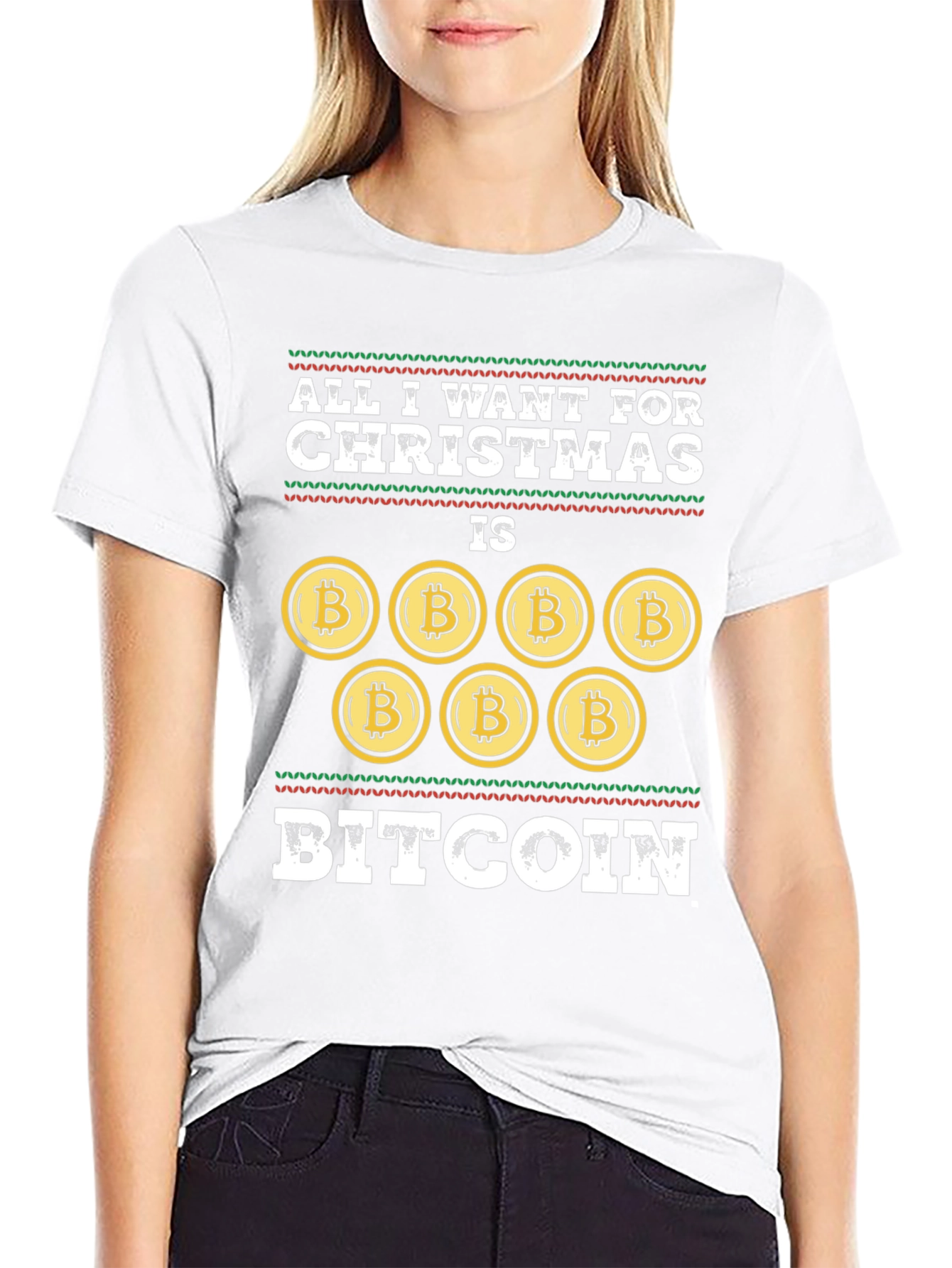 Bitcoin Christmas Graphic T-Shirt