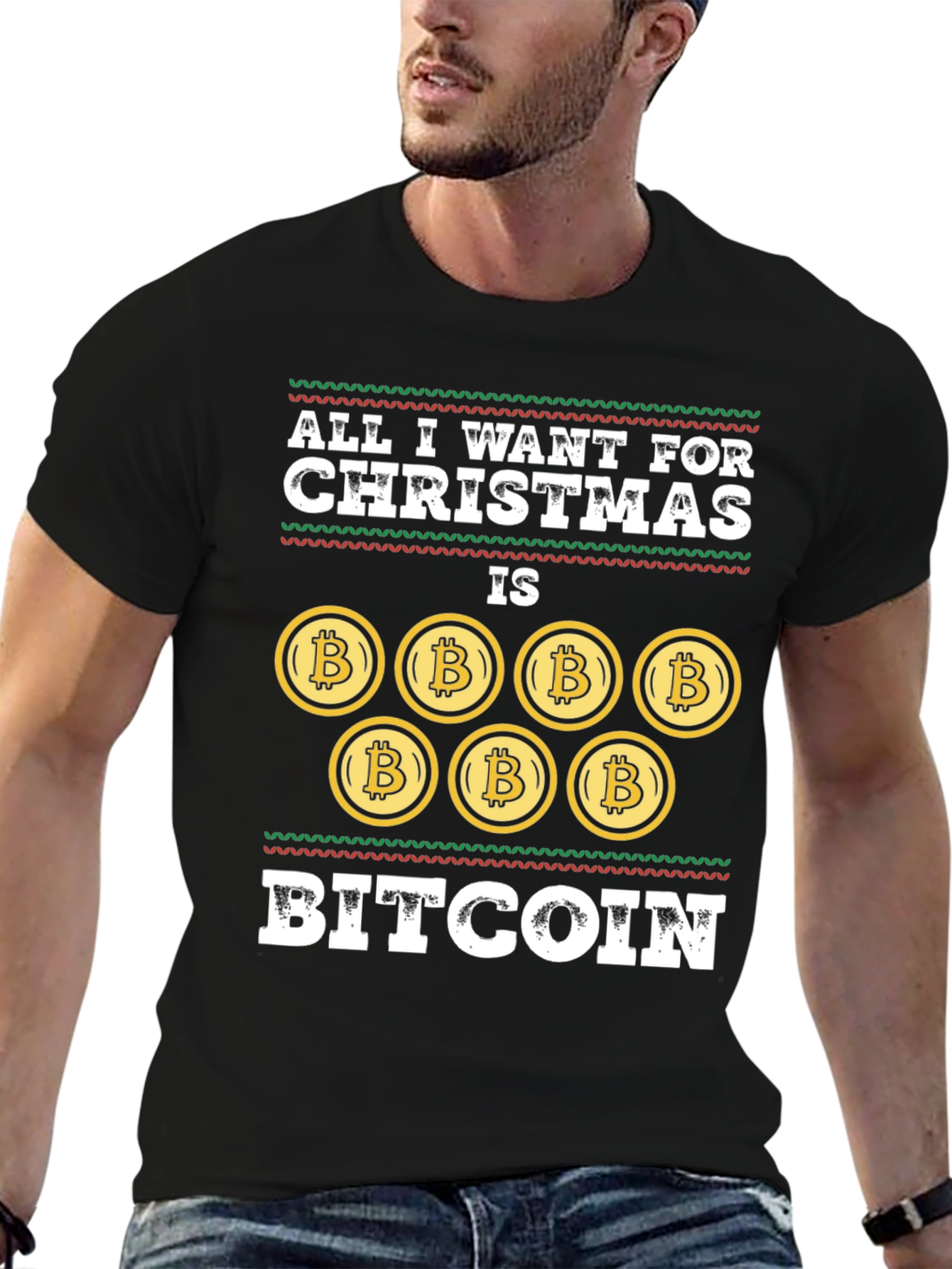 Bitcoin Christmas Graphic T-Shirt