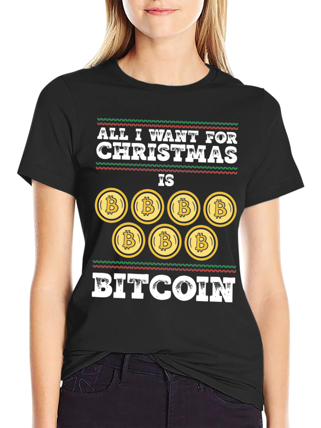 Bitcoin Christmas Graphic T-Shirt