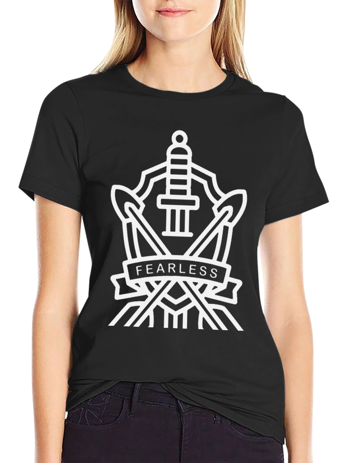 Fearless Graphic Tee - Black Crew Neck T-Shirt