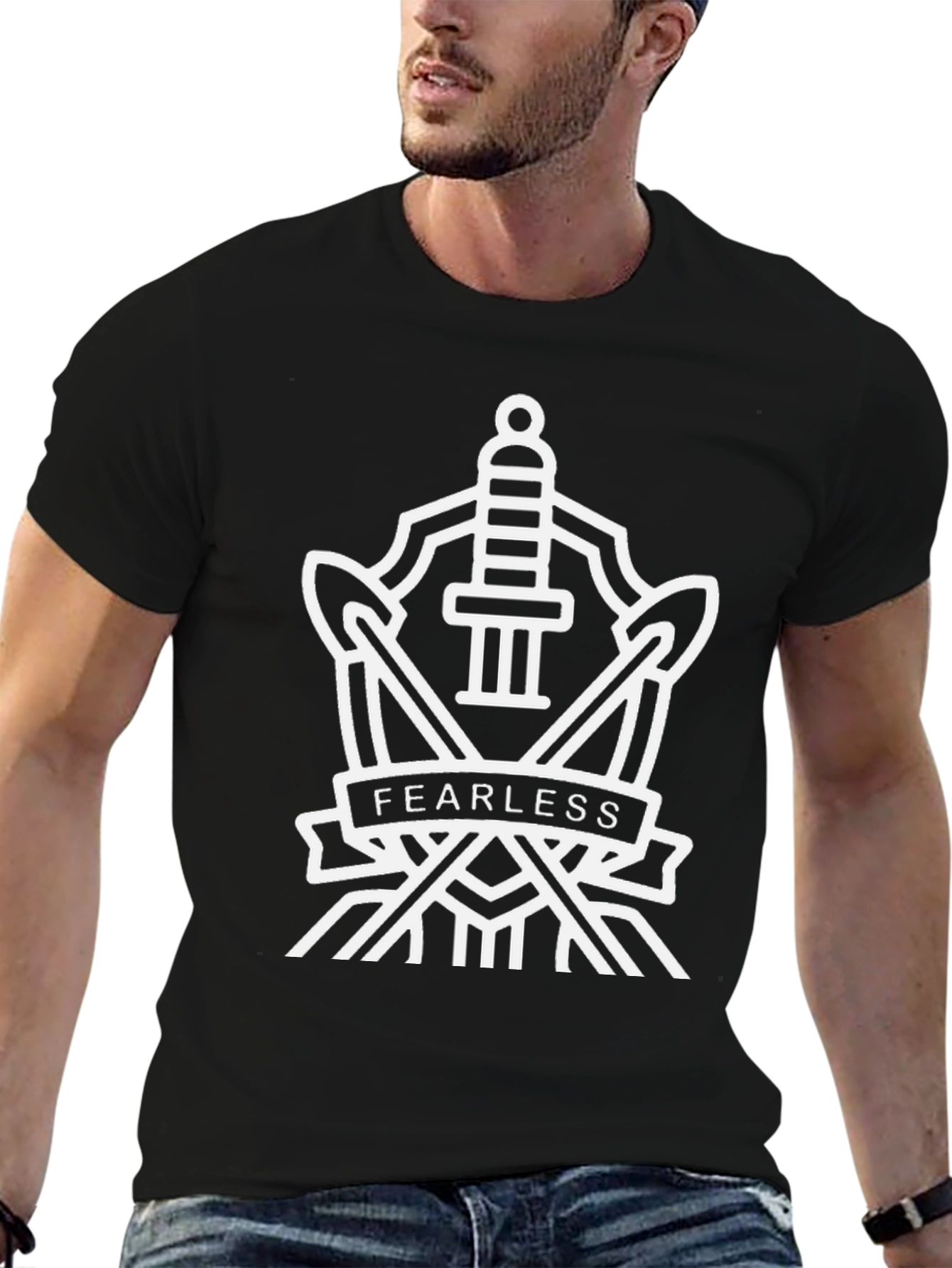 Fearless Graphic Tee - Black Crew Neck T-Shirt